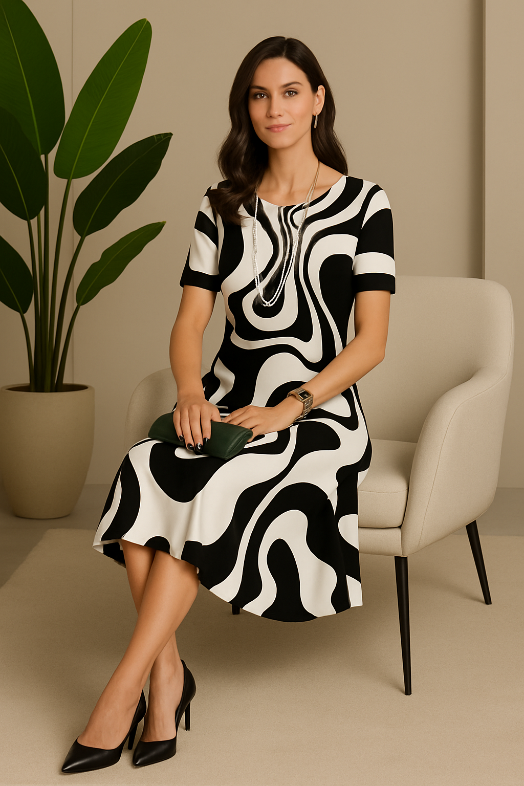 Vestido Amarílis Preto e Branco — Maralleve