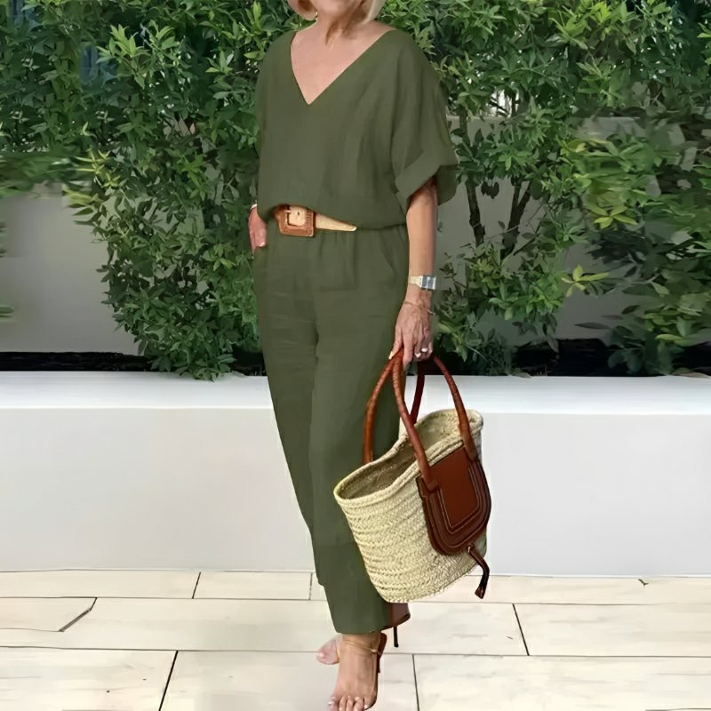 Conjunto Feminino Casual de Algodão e Linho Vicenza — Maralleve