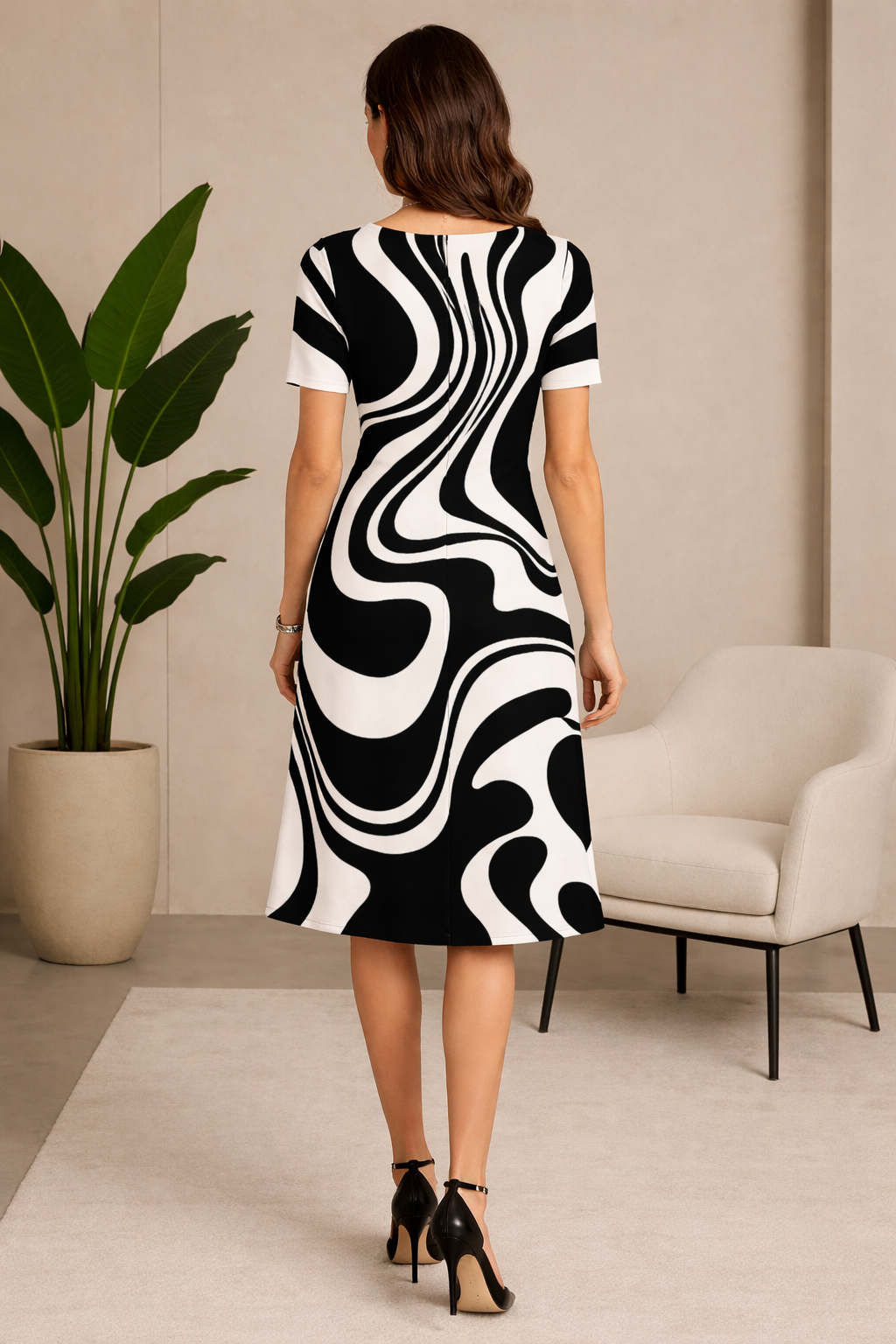 Vestido Amarílis Preto e Branco — Maralleve