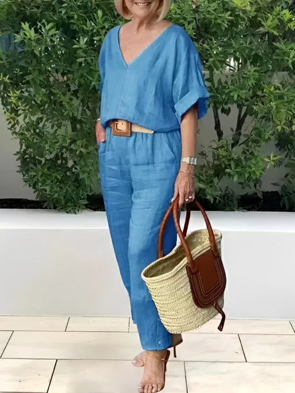 Conjunto Feminino Casual de Algodão e Linho Vicenza — Maralleve
