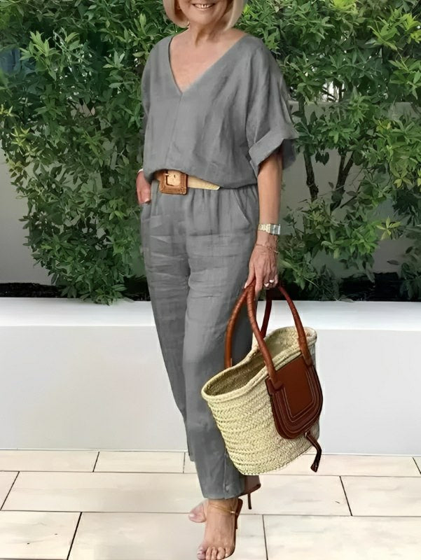Conjunto Feminino Casual de Algodão e Linho Vicenza — Maralleve