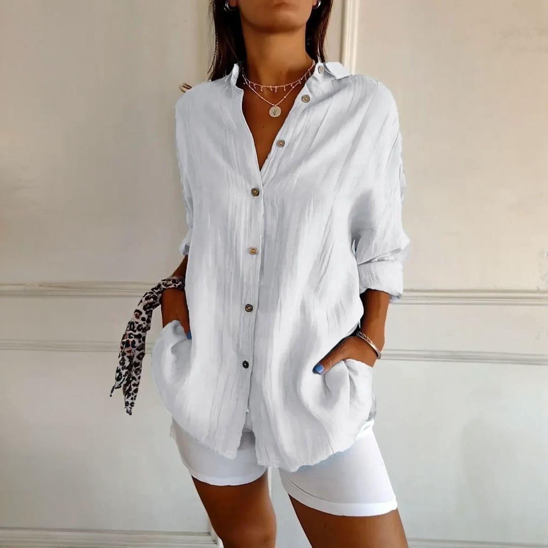 Kit 3 Camisas Ibiza em Linho de Algodão – Design Semi Plissado — Maralleve